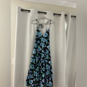 Free People Floral Maxi Dress - Black and Blue